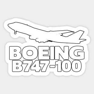 Boeing B747-100 Silhouette Print (White) Sticker